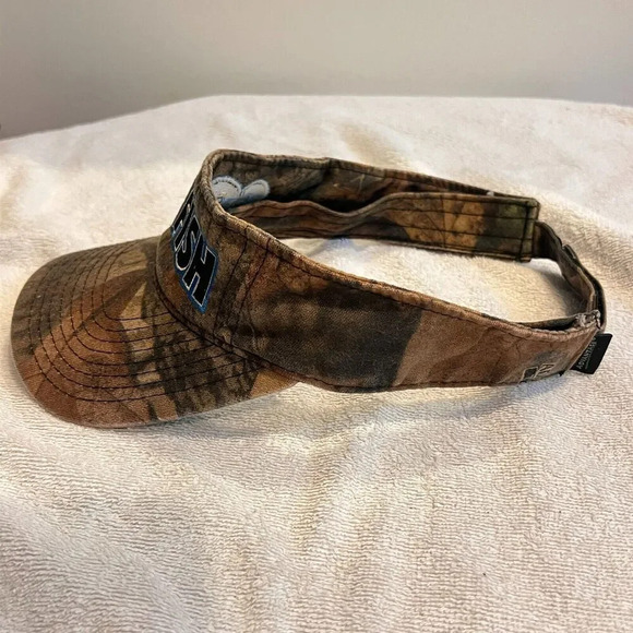 Advantage Men Brown Camouflage Go Fish Visor Hat Embroidered Fishing Outdoor - Picture 2 of 5